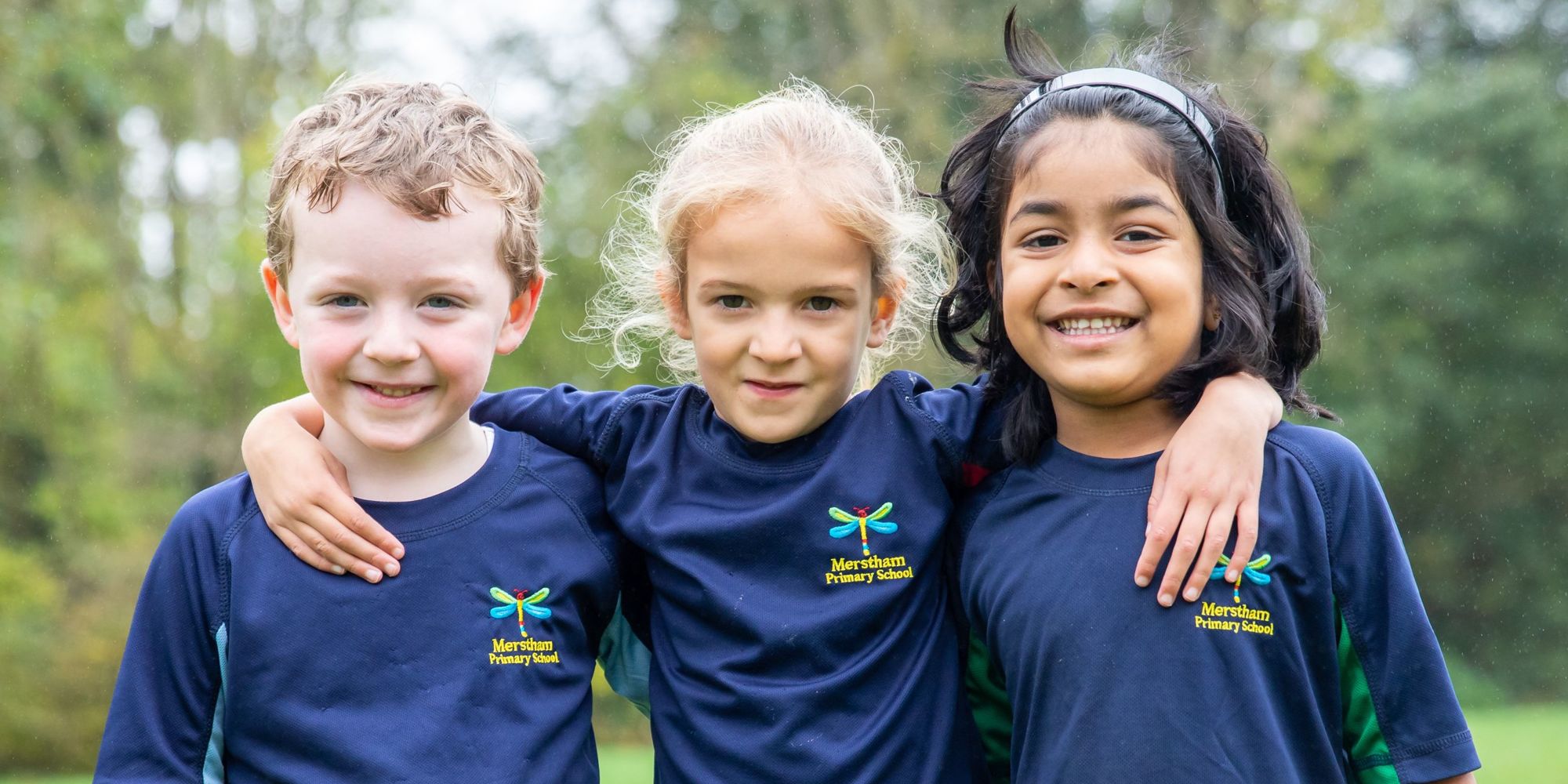 Pupils outside Merstham Primary School